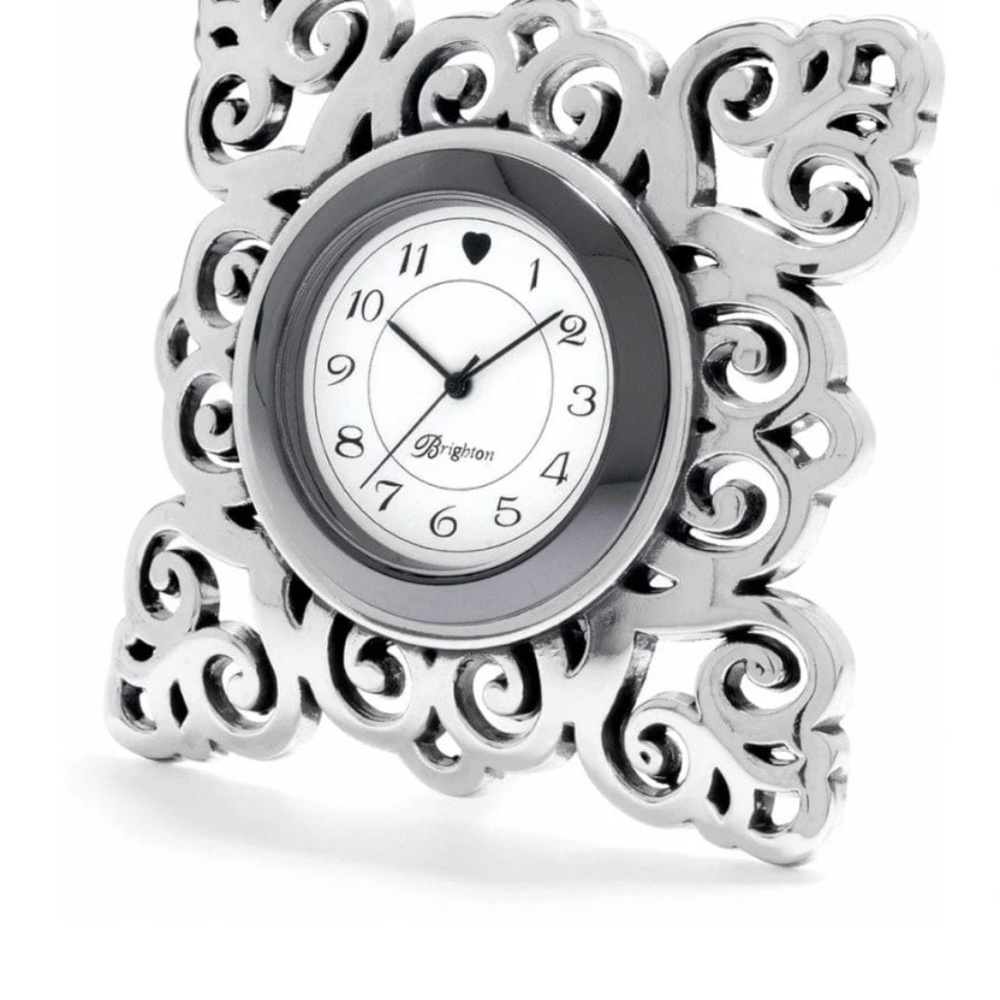 Brighton battery clock silver plated